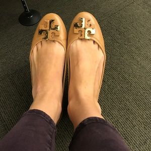 Tory Burch Lowell Leather Logo Flats